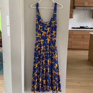Nooworks vacation sleeveless midi dress. Size medium. Fun cat print.